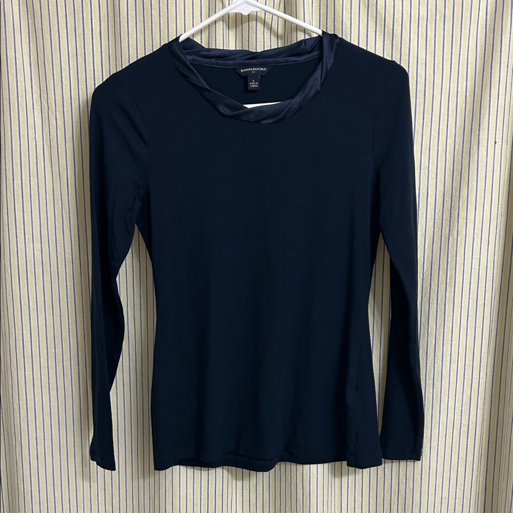 Banana Republic Dark Blue Long Sleeve Top